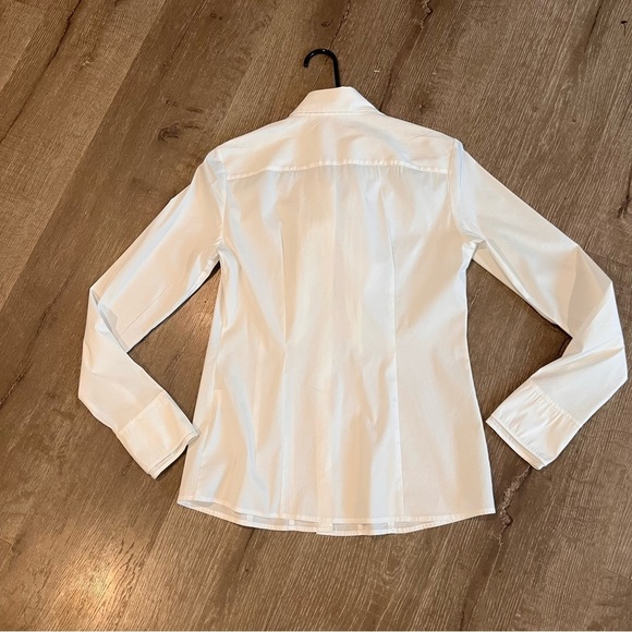 AXEL'S White Size 40/10 Collared Pleated Long Sleeve Button Up Blouse It… - Picture 9 of 10